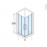 #Porte de douche - angle carré pliant NOVELLINI - 80x80 cm - Verre dépoli - profilés chromés
