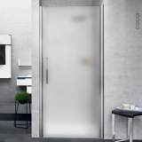 Porte de douche - pivotante NOVELLINI - 80 cm - Verre dépoli - profilés chromés