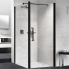 #Porte de douche - pivotante NOVELLINI - 80 cm - Verre transparent - profilés noirs