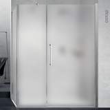 Porte de douche - pivotante NOVELLINI - 160 cm - Verre dépoli - profilés chromés