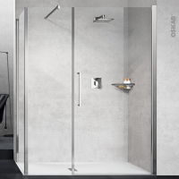 Porte de douche - pivotante NOVELLINI - 100 cm - Verre transparent - profilés chromés
