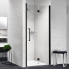 #Porte de douche pliante Novellini 100 cm <br />Droite, Verre transparent, profilés noirs 