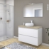#Meuble de salle de bains Sous vasque <br />IPOMA Blanc mat, 2 tiroirs, Côtés décors, L100 x H70 x P50 cm 