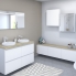 #Meuble de salle de bains Plan vasque REZO <br />IPOMA Blanc mat, 2 tiroirs, Côtés décors, L60,5 x H71,5 x P40,5 cm 