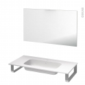 Pack salle de bains PMR - Plan vasque en résine REZO - Miroir - L100,5 x P50,5 cm