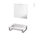 #Pack salle de bains PMR Plan vasque en résine REZO <br />Miroir, L60,5 x P50,5 cm 