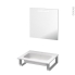 #Pack salle de bains PMR - Plan vasque en résine REZO - Miroir lumineux - L60,5 x P50,5 cm