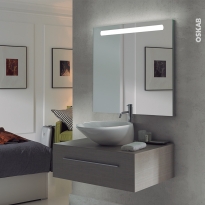 Miroir de salle de bains - Lumineux - KIO - L80 x H70 cm