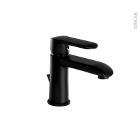 Robinet de salle de bains - LIMA 2 - Mitigeur lavabo - bec bas à tirette - Noir