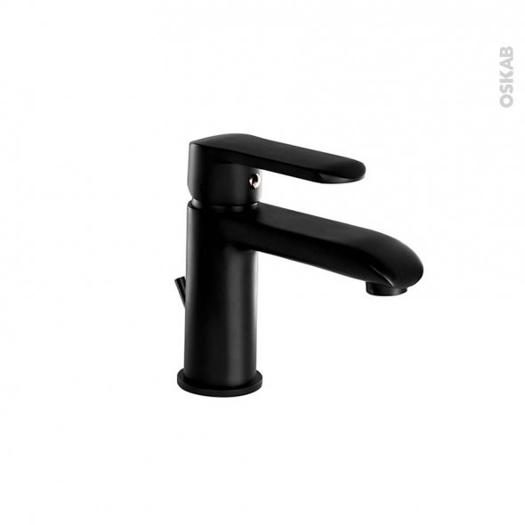 Robinet de salle de bains - LIMA 2 - Mitigeur lavabo - bec bas à tirette - Noir