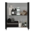 #Armoire de salle de bains - Rangement haut - IPOMA Noir mat - 2 portes - Côtés décors - L60 x H70 x P27 cm