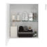 #Armoire de salle de bains Rangement haut <br />HELIA Blanc, 1 porte, Côtés blancs, L60 x H70 x P27 cm 