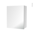 #Armoire de salle de bains - Rangement haut - 1 porte miroir - Côtés blancs - L60 x H70 x P27 cm - HAKEO