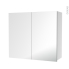 #Armoire de salle de bains Rangement haut <br />2 portes miroir, Côtés blancs, L80 x H70 x P27 cm, HAKEO 