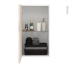 #Armoire de salle de bains Rangement haut <br />IKORO Chêne clair, 1 porte, Côtés blancs, L40 x H70 x P27 cm 