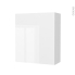 #Armoire de salle de bains Rangement haut <br />BORA Blanc, 1 porte, Côtés blancs, L60 x H70 x P27 cm 