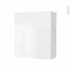 Armoire de salle de bains - Rangement haut - BORA Blanc - 1 porte - Côtés blancs - L60 x H70 x P27 cm