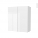 Armoire de salle de bains - Rangement haut - BORA Blanc - 2 portes - Côtés blancs - L60 x H70 x P27 cm
