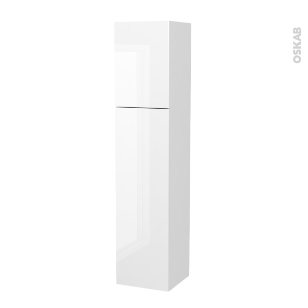 Colonne de salle de bains 2 portes <br />BORA Blanc, Côtés blancs, Version A, L40 x H182 x P40 cm 