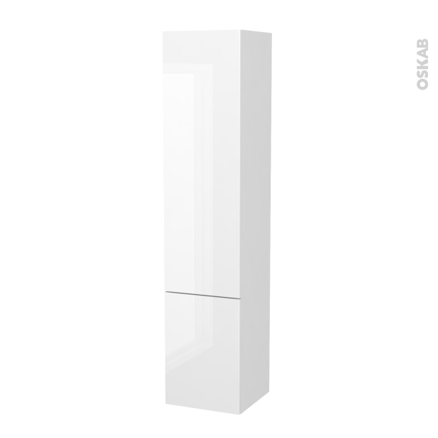 Colonne de salle de bains 2 portes <br />BORA Blanc, Côtés blancs, Version B, L40 x H182 x P40 cm 