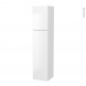 Colonne de salle de bains - 2 portes - BORA Blanc - Côtés blancs - Version A - L40 x H182 x P40 cm