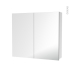 #Armoire de toilette Rangement haut <br />2 portes miroir, Côtés blancs, L80 x H70 x P17 cm, HAKEO 