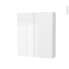 #Armoire de toilette - Rangement haut - BORA Blanc - 2 portes - Côtés blancs - L60 x H70 x P17 cm
