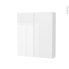 #Armoire de toilette Rangement haut <br />BORA Blanc, 2 portes, Côtés décors, L60 x H70 x P17 cm 