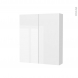 Armoire de toilette - Rangement haut - BORA Blanc - 2 portes - Côtés blancs - L60 x H70 x P17 cm