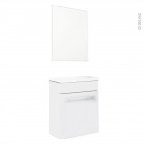 Meuble lave-mains - FUJI Blanc - Avec miroir - L44 x P26 x H55,4 cm