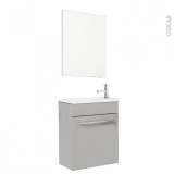 Meuble lave-mains - FUJI Taupe - Avec miroir et robinet - L44 x P26 x H55,4 cm