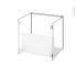 #Meuble de salle de bains - Sous vasque - STATIC Blanc - 1 porte - Côtés décors - L60 x H57 x P50 cm