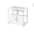#Meuble de salle de bains - Plan vasque REZO - STATIC Blanc - 2 tiroirs - Côtés décors - L60,5 x H58,5 x P40,5 cm