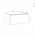 #Meuble de salle de bains Rangement bas <br />IPOMA Blanc brillant, 1 tiroir, Côtés HOSTA Chêne prestige, L80 x H35 x P50 cm 