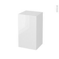 Meuble de salle de bains - Rangement bas - BORA Blanc - 1 porte - L40 x H70 x P37 cm
