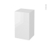 #Meuble de salle de bains - Rangement bas - BORA Blanc - 1 porte - L40 x H70 x P37 cm