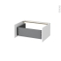#Tiroir sous meuble - Socle n°51 - IPOMA Blanc brillant - pour meuble salle de bains - L60 x H26 x P45 cm