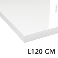 Plan de toilette N°109 - Décor Blanc brillant - Stratifié - Chant coordonné - L120 x P50 x E3,8 cm - PLANEKO