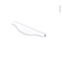 Poignée de meuble - Salle de bains N°58 - Alu mat blanc - 14,6 cm - Entraxe 128 mm - HAKEO