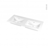 Plan double vasque - NAJA - Céramique blanche - Pour salle de bains - L120,5 x P50,5 cm