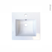 Plan vasque - ODON - Céramique blanche - Pour salle de bains - L41,6 x P41,6 cm