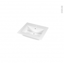 Plan vasque - NAJA - Céramique blanche - Pour salle de bains - L60,5 x P50,5 cm