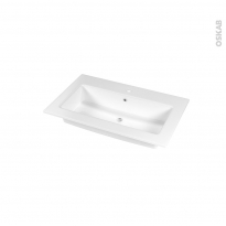 Plan vasque - NAJA - Céramique blanche - Pour salle de bains - L80,5 x P50,5 cm