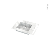 Plan vasque - COMPACT - Décor Marbre blanc N° 308CT - Pour salle de bains - L66,5 x P50,5 x Ep1,2 cm - Avec porte serviette à droite