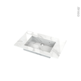 Plan vasque - COMPACT - Décor Marbre blanc N° 308CT - Pour salle de bains - L80,5 x P50,5 x Ep1,2 cm
