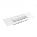 Plan vasque - REZO - Résine blanche - Pour salle de bains - L100,5 x P40,5 cm
