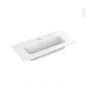 Plan vasque - REZO - Résine blanche - Pour salle de bains - L80,5 x P40,5 cm