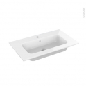 Plan vasque - REZO - Résine blanche - Pour salle de bains - L80,5 x P50,5 cm