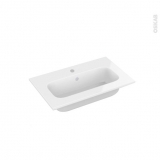 Plan vasque - REZO - Résine blanche - Pour salle de bains - L60,5 x P40,5 cm