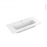 Plan vasque - REZO - Résine blanche - Pour salle de bains - L80,5 x P40,5 cm